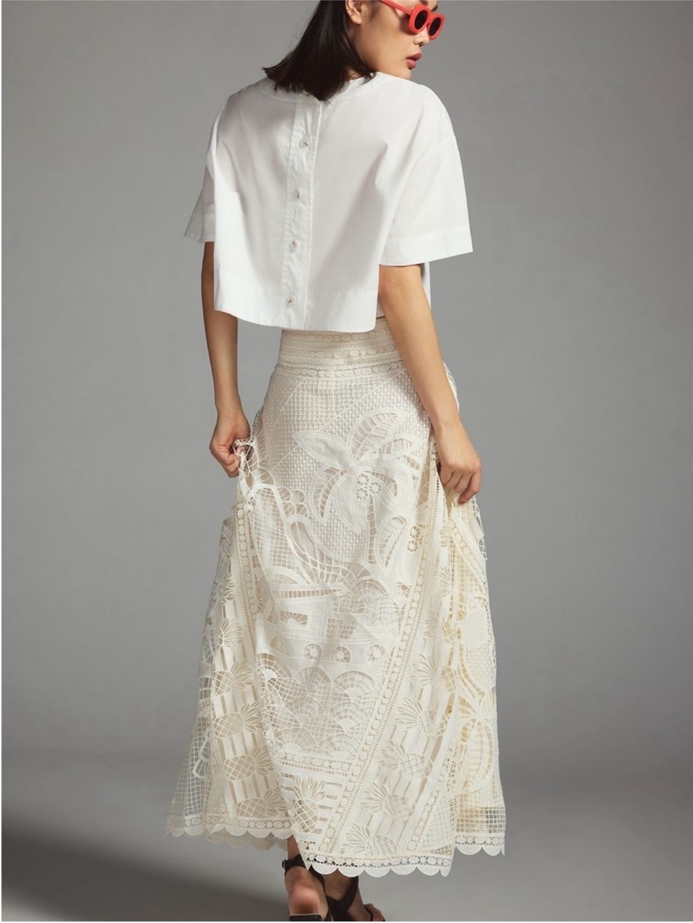 Farm Rio Guipure Maxi Skirt lace size Medium NWT - Picture 4 of 16